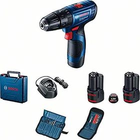 Bosch Professional GSB 120-LI 2X2AH Akülü Darbeli Delme-Vidalama+23 Parça Set ve Mavi Sırt Çantası