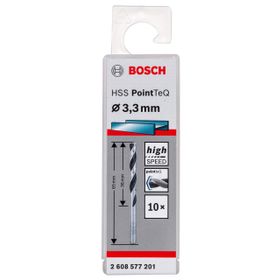 Bosch Professional PointTeQ HSS Metal için 10 Adet 3.3 x 36 x 65 mm Spiral Matkap Ucu