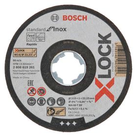 Bosch Professional Standart Inox X-LOCK 115 mm Delik çapı: 22,23 mm 1 mm 10 Adet Düz Kesme Diski