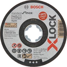Bosch Professional Standart Inox X-LOCK 115 mm Delik çapı: 22,23 mm 1 mm 10 Adet Düz Kesme Diski