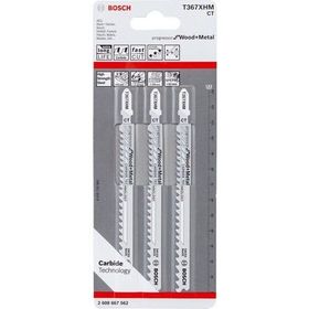 Bosch - Progressor Serisi Metal ve Ahşap Kesimi İçin Özel T 367 XHM Dekupaj Bıçağı - 3'lü Paket Testere