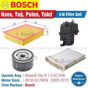 Bosch Renault Clio 3 1.5 DCI 2005 2012 Filtre Bakım Seti