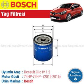 Bosch Renault Clio 4 1.2 2012 2016 Filtre Bakım Seti