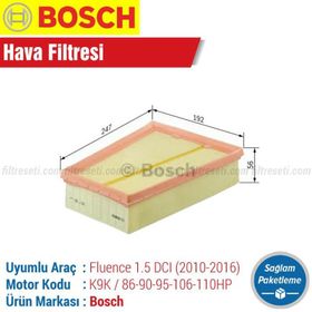Bosch Renault Fluence 1.5 dCi 2010-2016 Hava Filtresi