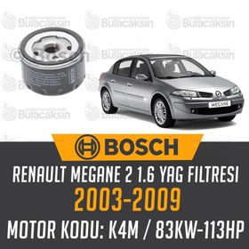 Bosch Renault Megane 2 1.6 16V 2003-2009 Yağ Filtresi