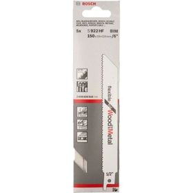Bosch S 922 HF Flexible for Wood and Metal 5'li Ahşap ve Metal Tilki Kuyruğu Testere Bıçağı