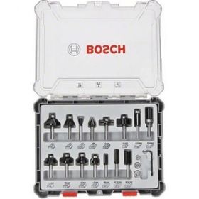 Bosch Şaftlı 8 mm 15 Parça Karışık Freze Ucu Seti
