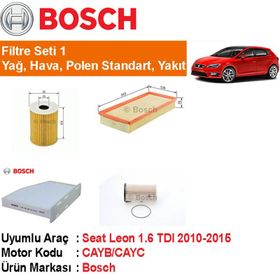 Bosch Seat Leon 1.6 TDI 2013 2017 Filtre Bakım Seti