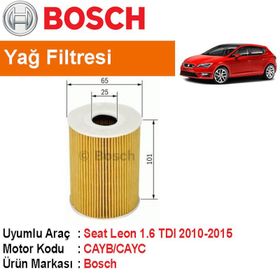 Bosch Seat Leon Cupra 2.0 TSI 2013-2018 Yağ Filtresi