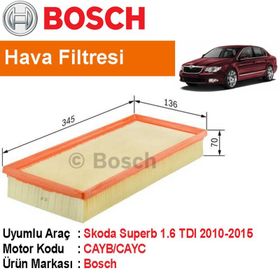 Bosch Skoda Superb 1.6 TDI 2010-2015 Hava Filtresi