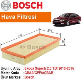 Bosch Skoda Superb 2.0 TDI 2010-2015 Hava Filtresi