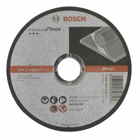 Bosch Standard Seri 125x1.6 mm Taş Düz Inox Paslanmaz Çelik Kesme Diski
