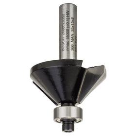 Bosch Standard Seri Ahşap İçin 8x11x45 mm Çift Oluklu Sert Metal Bilya Yataklı Pah Açma Frezesi