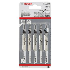 Bosch T 101 B Clean for Wood 5 Li Dekupaj Testeresi Bıçağı 2608630030