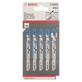 Bosch T 118 A Ekonomik Seri Metal için 5 Adet Dekupaj Testeresi Bıçağı