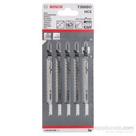 Bosch T 308 BO Ekstra Temiz Kesim Ahşap İçin 5'li Dekupaj Testeresi Bıçağı
