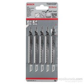 Bosch T301CDF 5'li Paket Dekupaj Testeresi Bıçağı