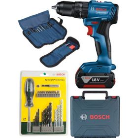 Bosch Tek Akülü Kömürsüz Darbeli Matkap Vidalama Şarjlı Matkap + 50 Parça Matkap Ucu Vidalama Ucu