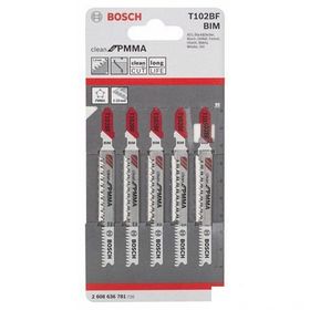 Bosch Temiz Kesim Serisi Akrilik Cam İçin T 102 Bf 5 Li Paket Dekupaj Testeresi Bıçağı