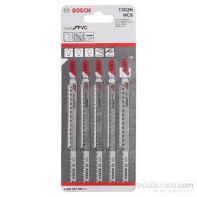 Bosch Temiz Kesim Serisi Pvc İçin T 302 H 5 Li Paket Dekupaj Testeresi Bıçağı
