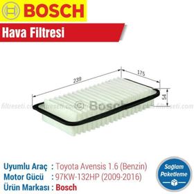 Bosch Toyota Avensis 1.6 2009-2016 Hava Filtresi