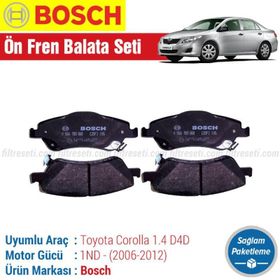 Bosch Toyota Corolla 1.4 D4D 2007-2012 Ön Fren Balata Takımı