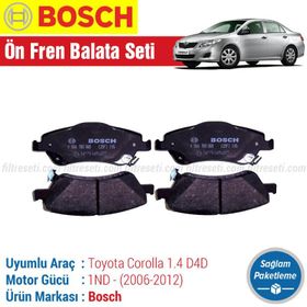 Bosch Toyota Corolla 1.4 D4D 2007-2012 Ön Fren Balata Takımı