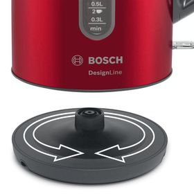 Bosch TWK4P434 2400 W 2.7 lt Çelik Su Isıtıcı Kırmızı