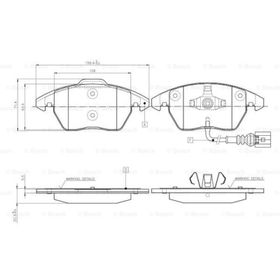 Bosch Volkswagen Caddy 2.0 TDI 2007-2015 Ön Fren Balatası