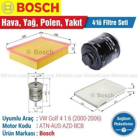 Bosch Volkswagen Golf 4 1.6 16V 2000 2006 Filtre Bakım Seti