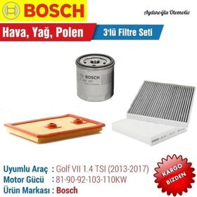 Bosch Volkswagen Golf 7 1.2 ve 1.4 TSI 2013 2017 Filtre Bakım Seti