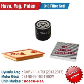 Bosch Volkswagen Golf 7 1.2 ve 1.4 TSI 2013 2017 Filtre Bakım Seti