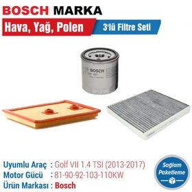 Bosch Volkswagen Golf 7 1.2 ve 1.4 TSI 2013 2017 Filtre Bakım Seti