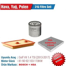Bosch Volkswagen Golf 7 1.4 TSI 2013 2017 Filtre Bakım Seti
