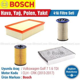 Bosch Volkswagen Golf 7 1.6 TDI 2013 2016 Filtre Bakım Seti
