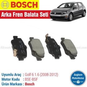 Bosch Volkswagen Golf VI 1.6 2008-2012 Arka Fren Balatası