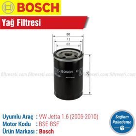 Bosch Volkswagen Jetta 1.6 2006 2010 Filtre Bakım Seti