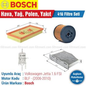 Bosch Volkswagen Jetta 1.6 FSI 2006 2010 Filtre Bakım Seti