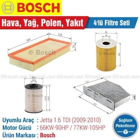 Bosch Volkswagen Jetta 1.6 TDI 2009 2010 Filtre Bakım Seti
