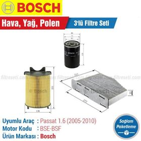 Bosch Volkswagen Passat 1.6 2005 2010 Filtre Bakım Seti
