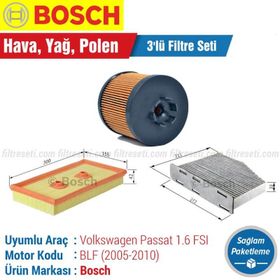 Bosch Volkswagen Passat 1.6 FSI 2005 2010 Filtre Bakım Seti