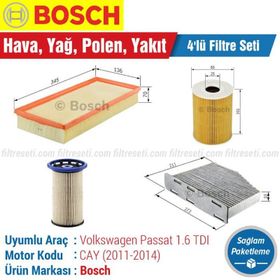 Bosch Volkswagen Passat 1.6 TDI 2011 2014 Filtre Bakım Seti