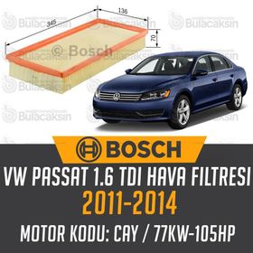 Bosch Volkswagen Passat 1.6 TDI 2011-2014 Hava Filtresi