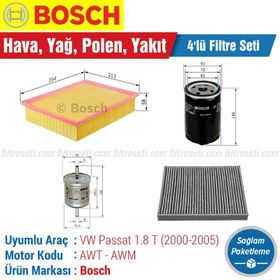 Bosch Volkswagen Passat 1.8 T 2000 2005 Filtre Bakım Seti