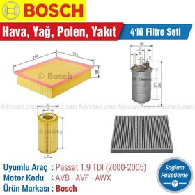 Bosch Volkswagen Passat 1.9 TDI 2000 2005 Filtre Bakım Seti
