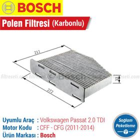 Bosch Volkswagen Passat 2.0 TDI 2011 2014 Filtre Bakım Seti
