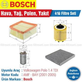 Bosch Volkswagen Polo 1.4 TDI 2001 2005 AMF BAY Filtre Bakım Seti