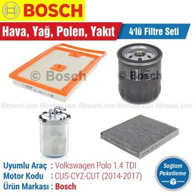Bosch Volkswagen Polo 1.4 TDI 2014 2017 Filtre Bakım Seti