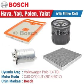 Bosch Volkswagen Polo 1.4 TDI 2014 2017 Filtre Bakım Seti