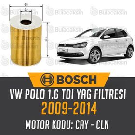 Bosch Volkswagen Polo 1.6 TDI 2009-2014 Yağ Filtresi